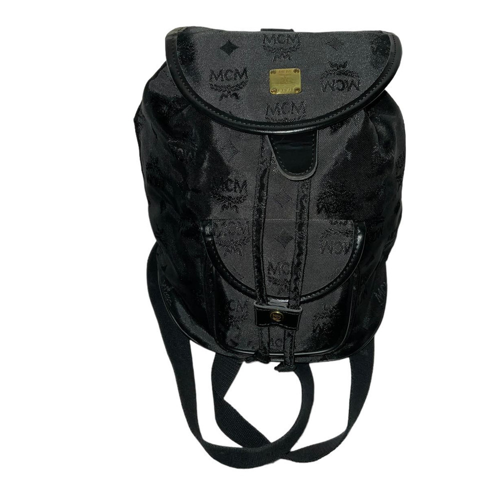 MCM Logo Nylon Small Black Backpack - Picture 5 of 15